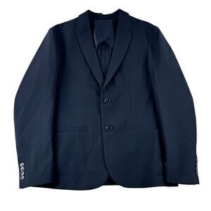 Armani Exchange Blazer Mens 40 Dark Blue Textured 2 Button Suit Jacket Business